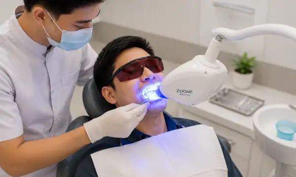 Man getting Zoom! Whitening Treatment